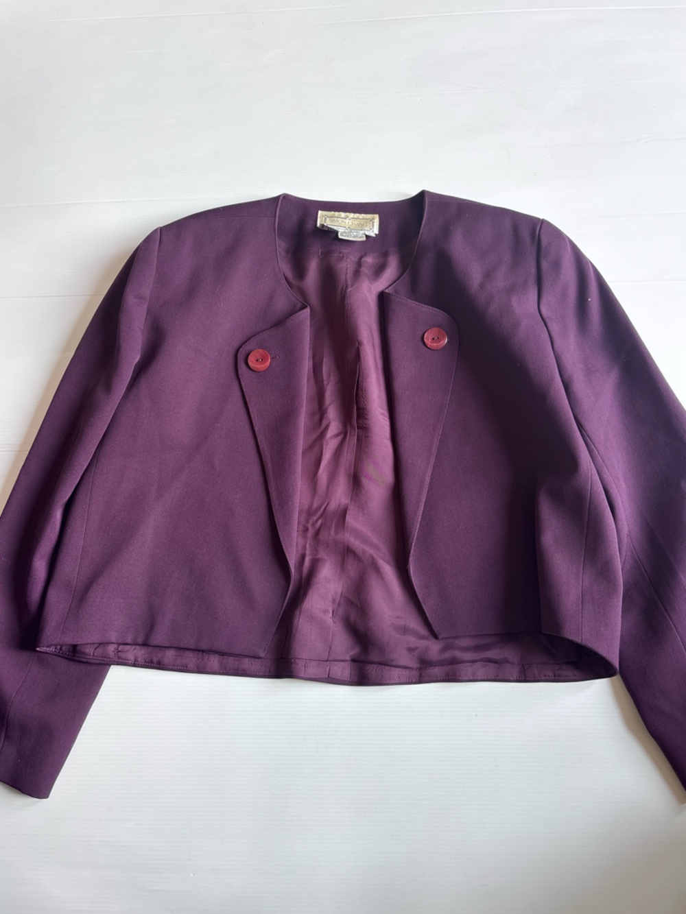 Simon Chang Wool Blazer Purple Size 10 Vintage